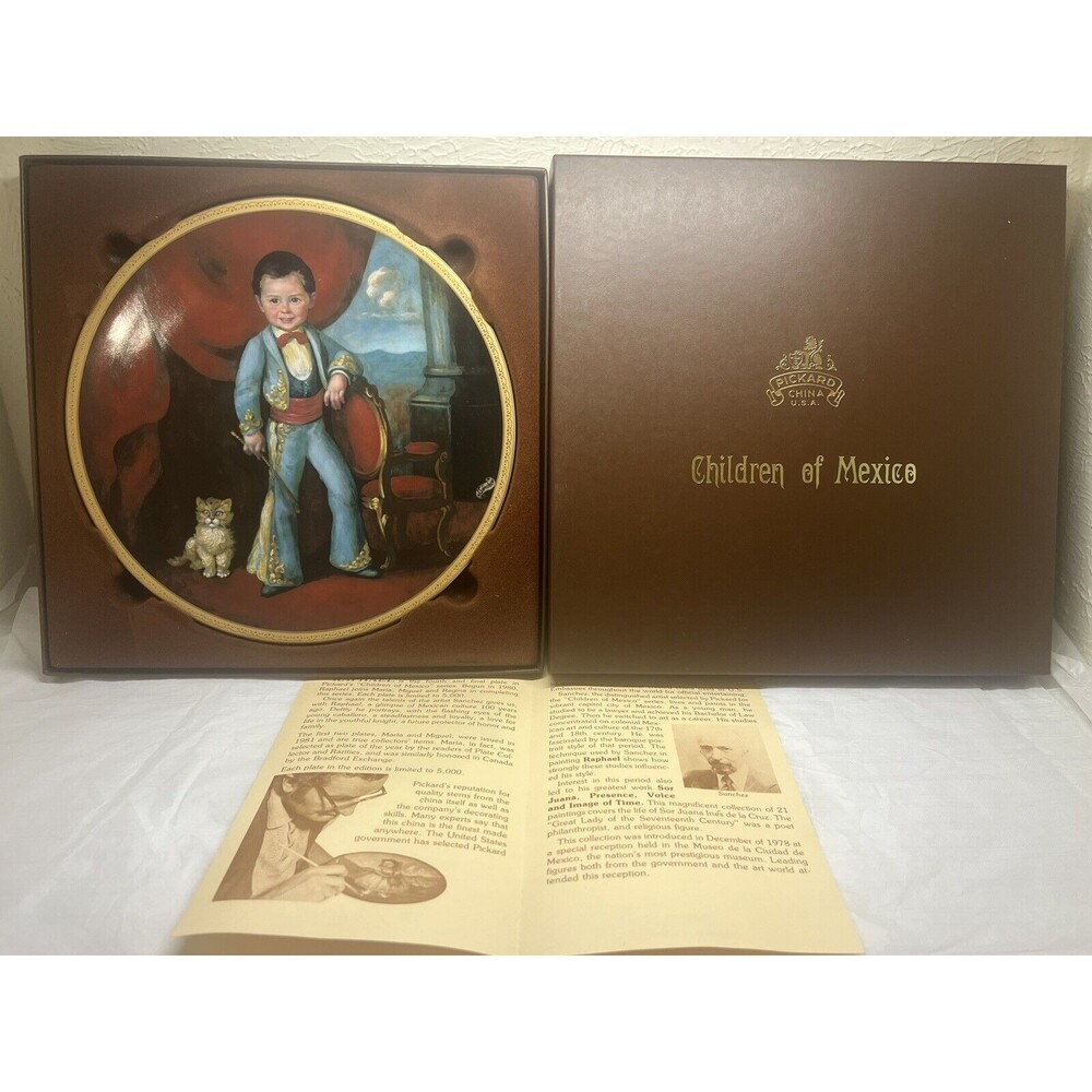 Pickard "Raphael" Children Of Mexico Series Collector Plate By J Sanchez New